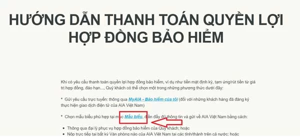 Thủ tục rút tiền aia bước 2