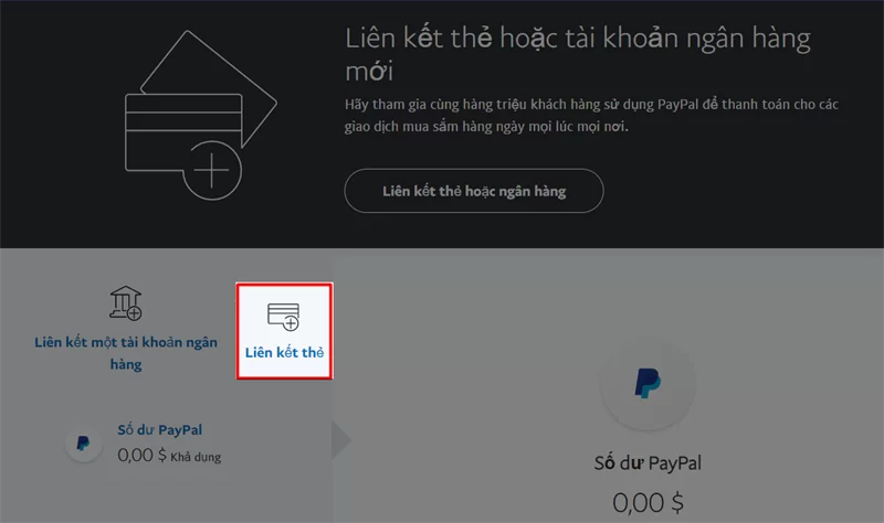 Bước 2 liên kết Paypal với tài khoản ngân hàng trên Website