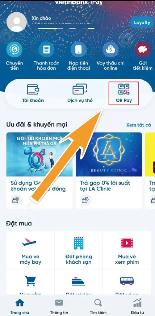 Rút tiền bằng mã QR ở ngân hàng Vietinbank