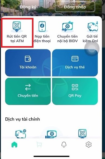 Rút tiền không cần thẻ bằng mã QR tại BIDV