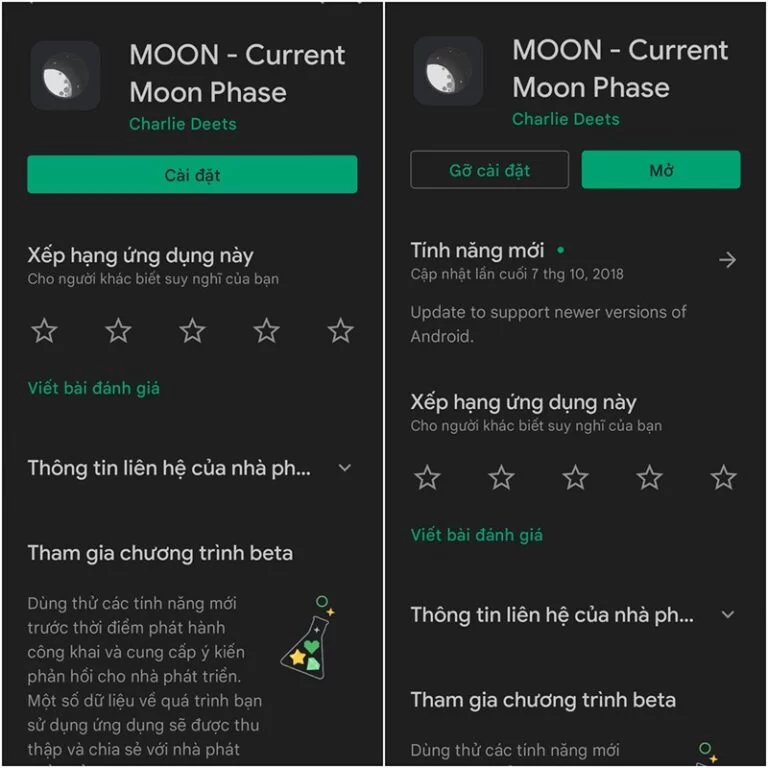 Tìm kiếm ứng dụng Moon - Current Moon phase